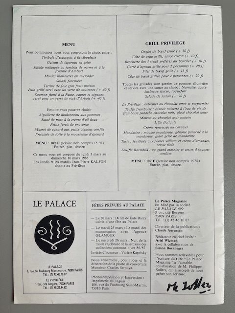 Le Palace Magazine (1986)